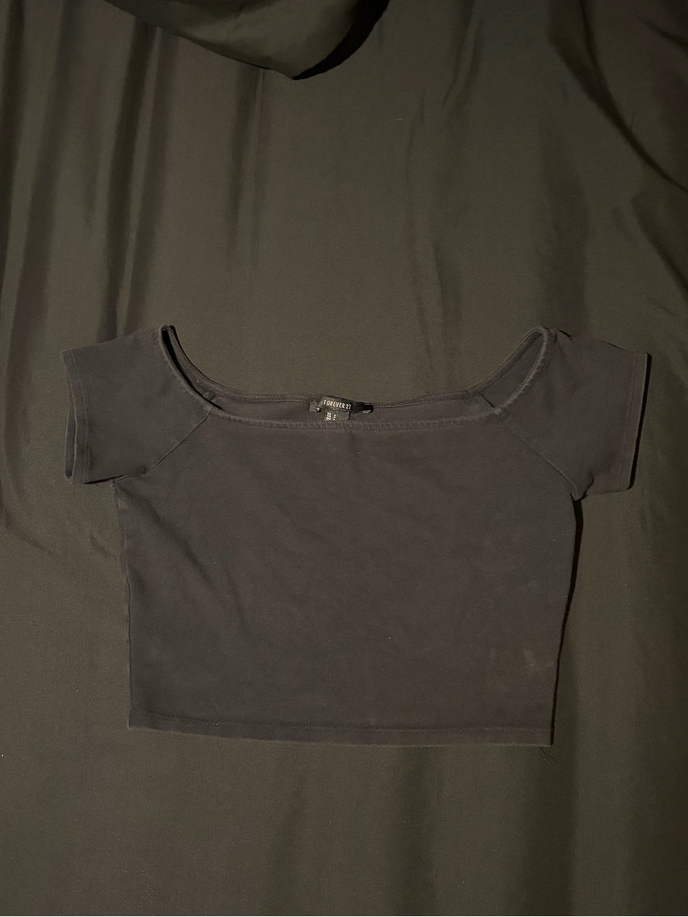 Basic Black Off-Shoulder Crop Top